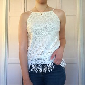 Target Lacey Tank Top Blouse with Fringe